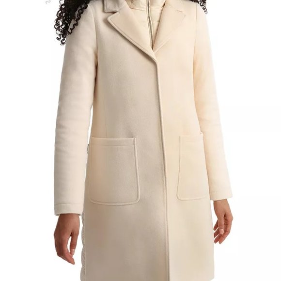 Woolrich Kuna Mixed Media Virgin Wool/Cashmere Water Resistant Duck Down Coat - Picture 1 of 16